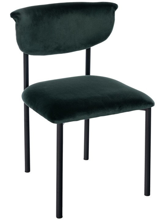 Chaise visiteur Gambell velours, vert foncé