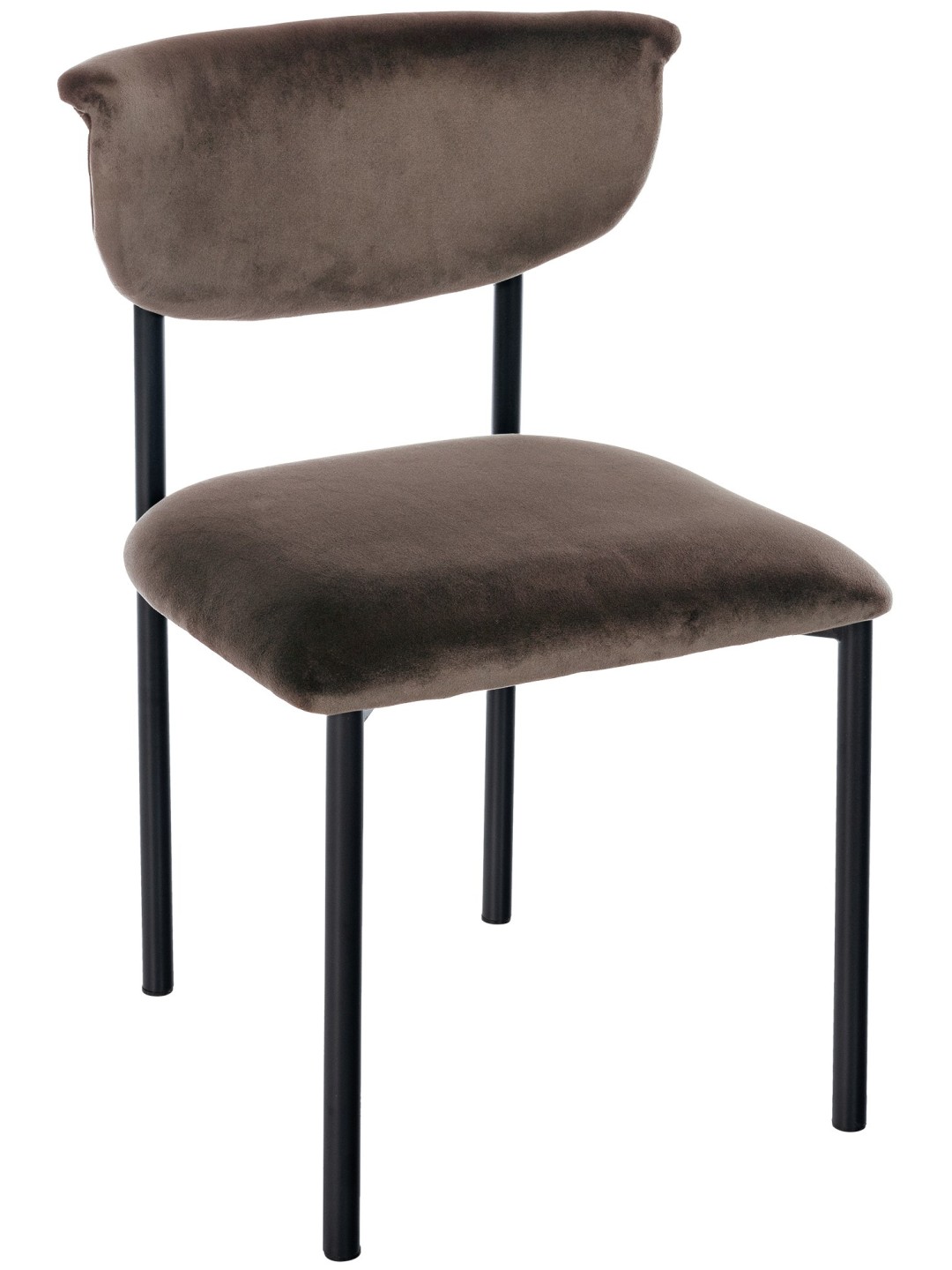 Chaise visiteur Gambell velours, brun