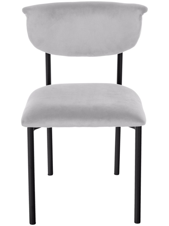 Chaise visiteur Gambell velours, gris