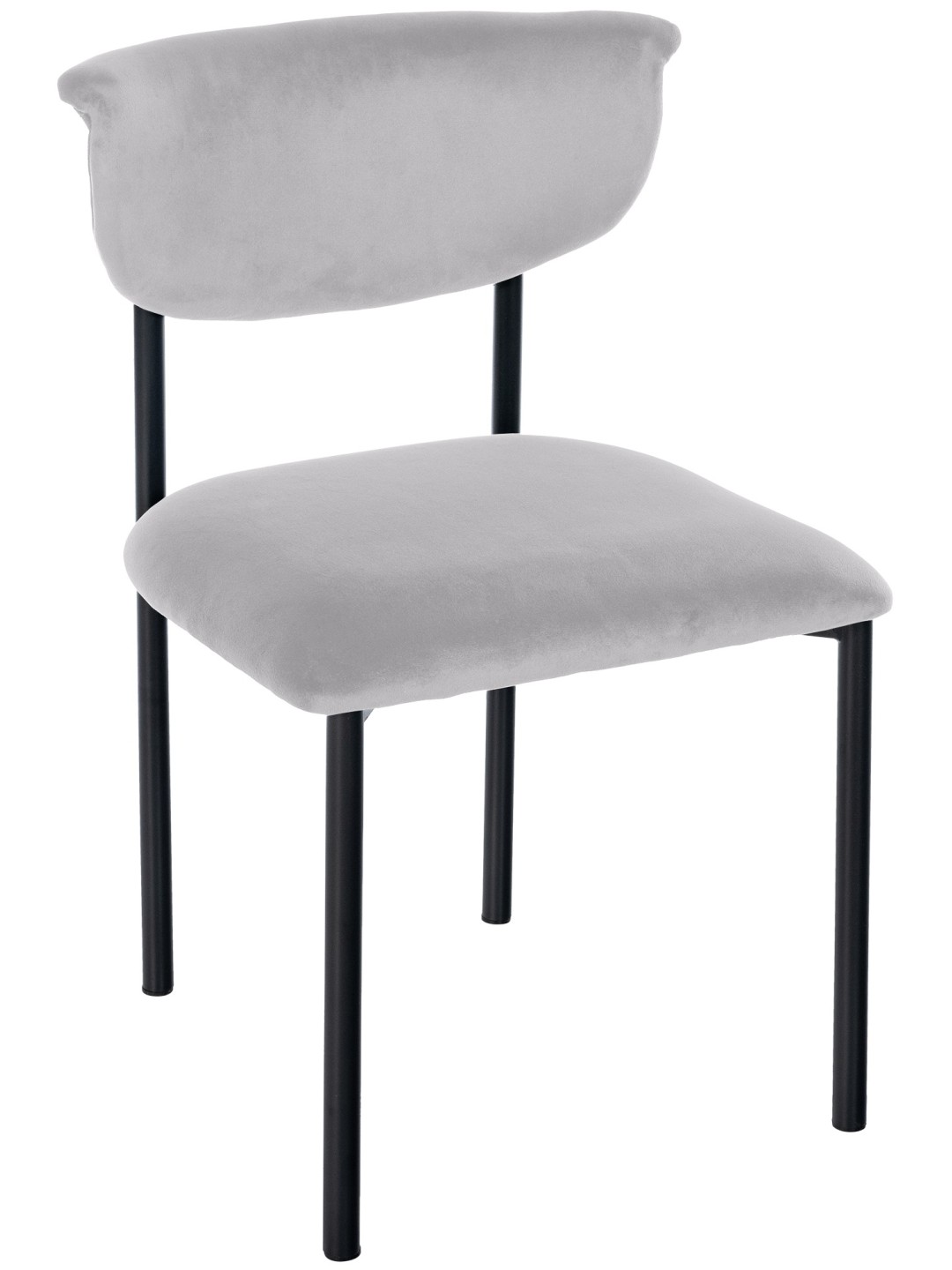 Chaise visiteur Gambell velours, gris