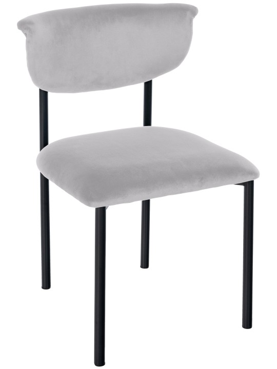 Chaise visiteur Gambell velours, gris