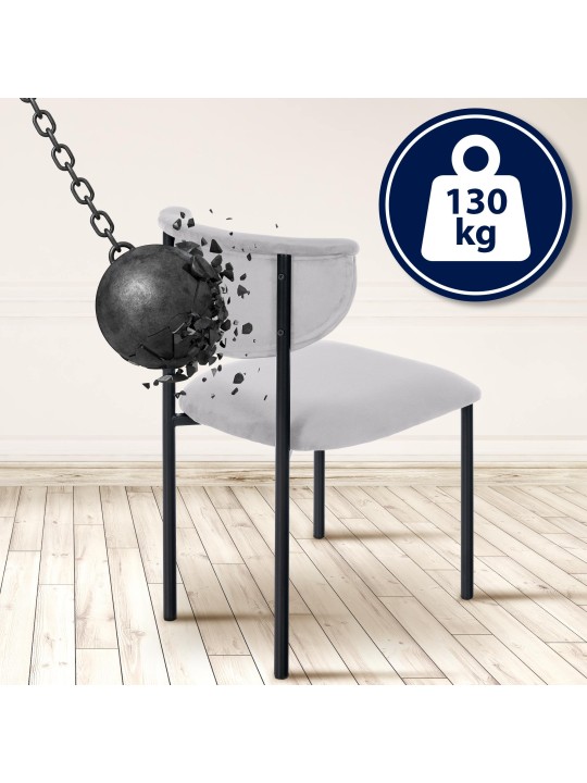 Chaise visiteur Gambell velours, gris