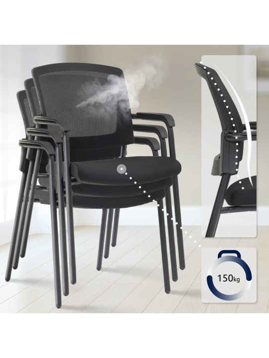 Chaise visiteur Volga, noir