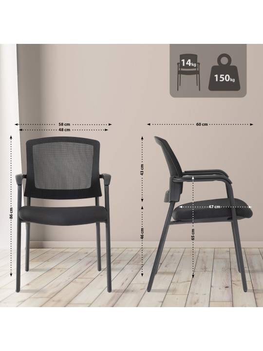 Chaise visiteur Volga, noir