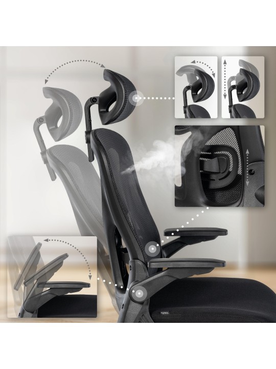 Chaise de bureau Roseburg, noir