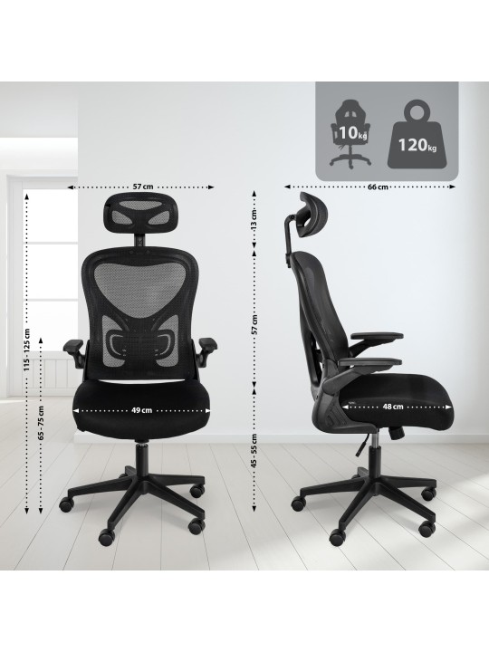 Chaise de bureau Roseburg, noir