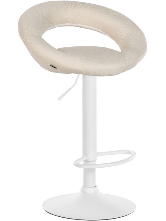 Tabouret de bar Olinda tissu, crème