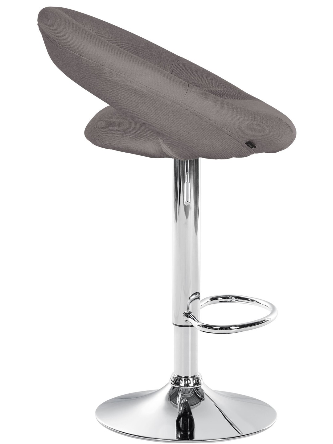 Tabouret de bar Olinda tissu chromé, gris