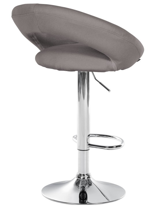 Tabouret de bar Olinda tissu chromé, gris