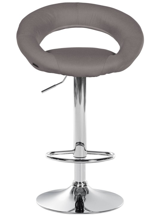 Lot de 2 tabourets de bar Olinda tissu chrome, gris