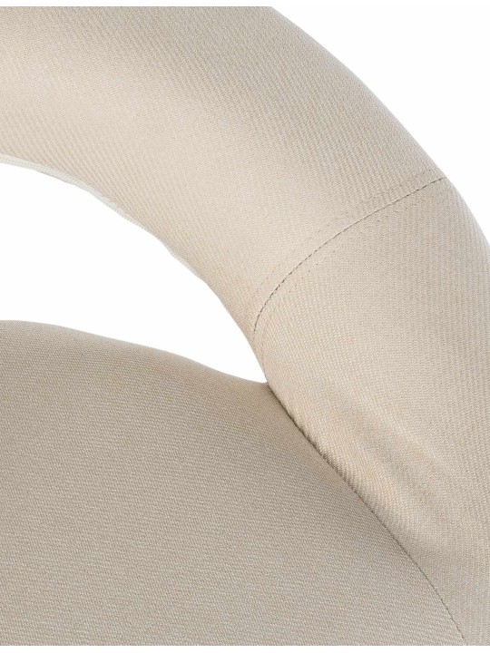 Lot de 2 tabourets de bar Olinda tissu, crème