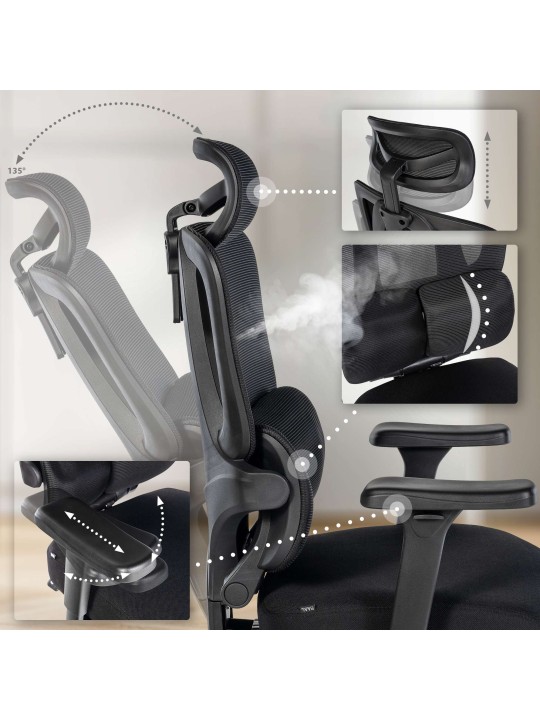 Chaise de bureau Altamont, noir