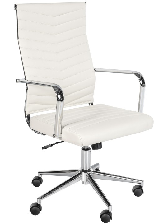 Chaise de bureau Canby simili cuir, blanc