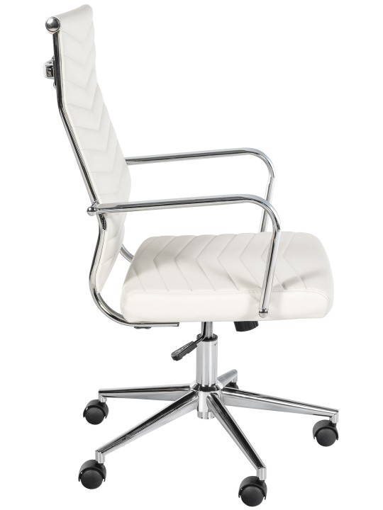 Chaise de bureau Canby simili cuir, blanc
