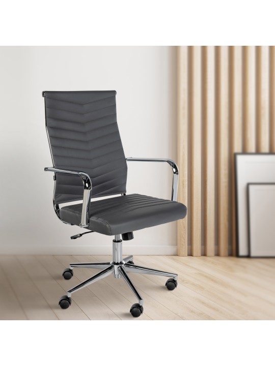 Chaise de bureau Canby simili cuir, gris Chaise de bureau Canby simili cuir, gris