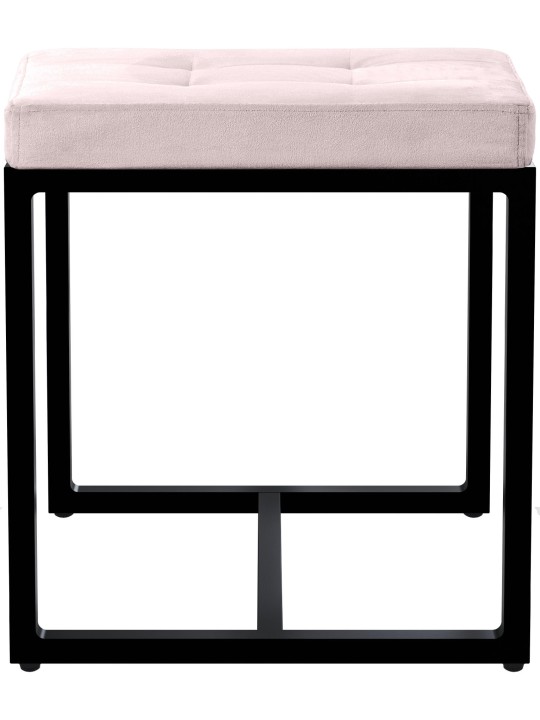 Tabouret Barci B velours, gris clair