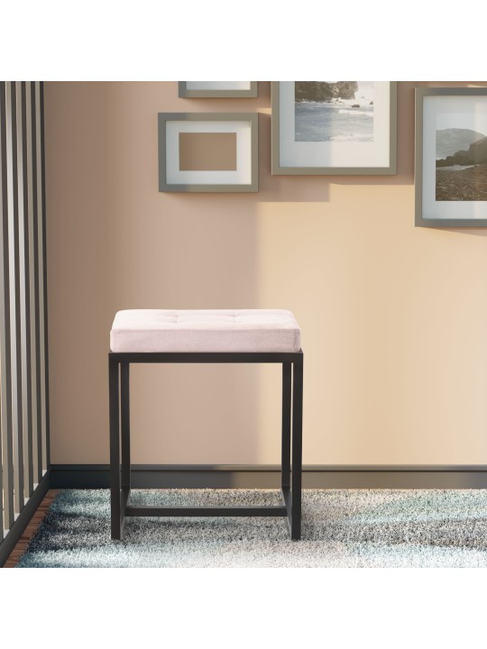 Tabouret Barci B velours, gris clair
