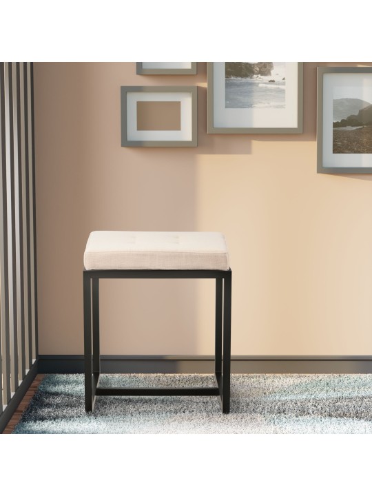 Tabouret Barci B tissu, crème