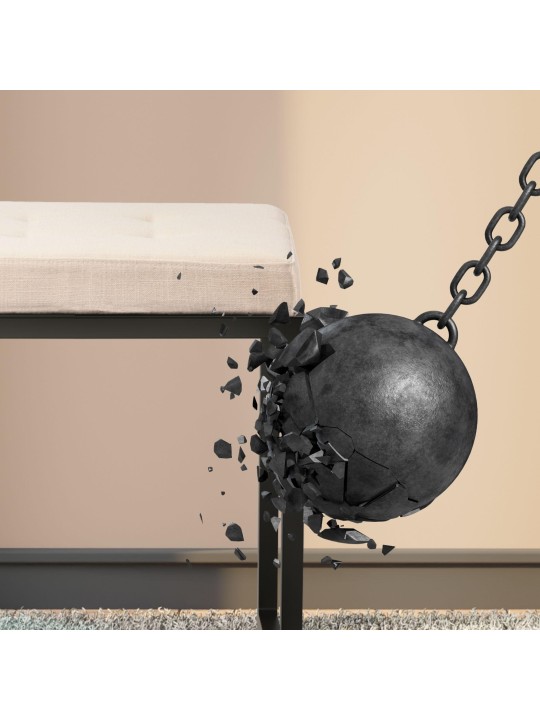 Tabouret Barci B tissu, crème