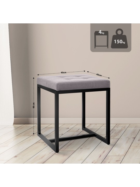 Tabouret Barci B tissu, gris