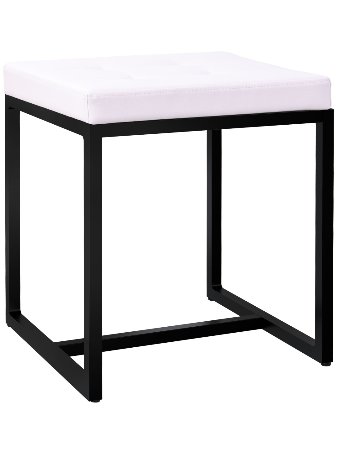 Tabouret Barci B simili cuir, blanc
