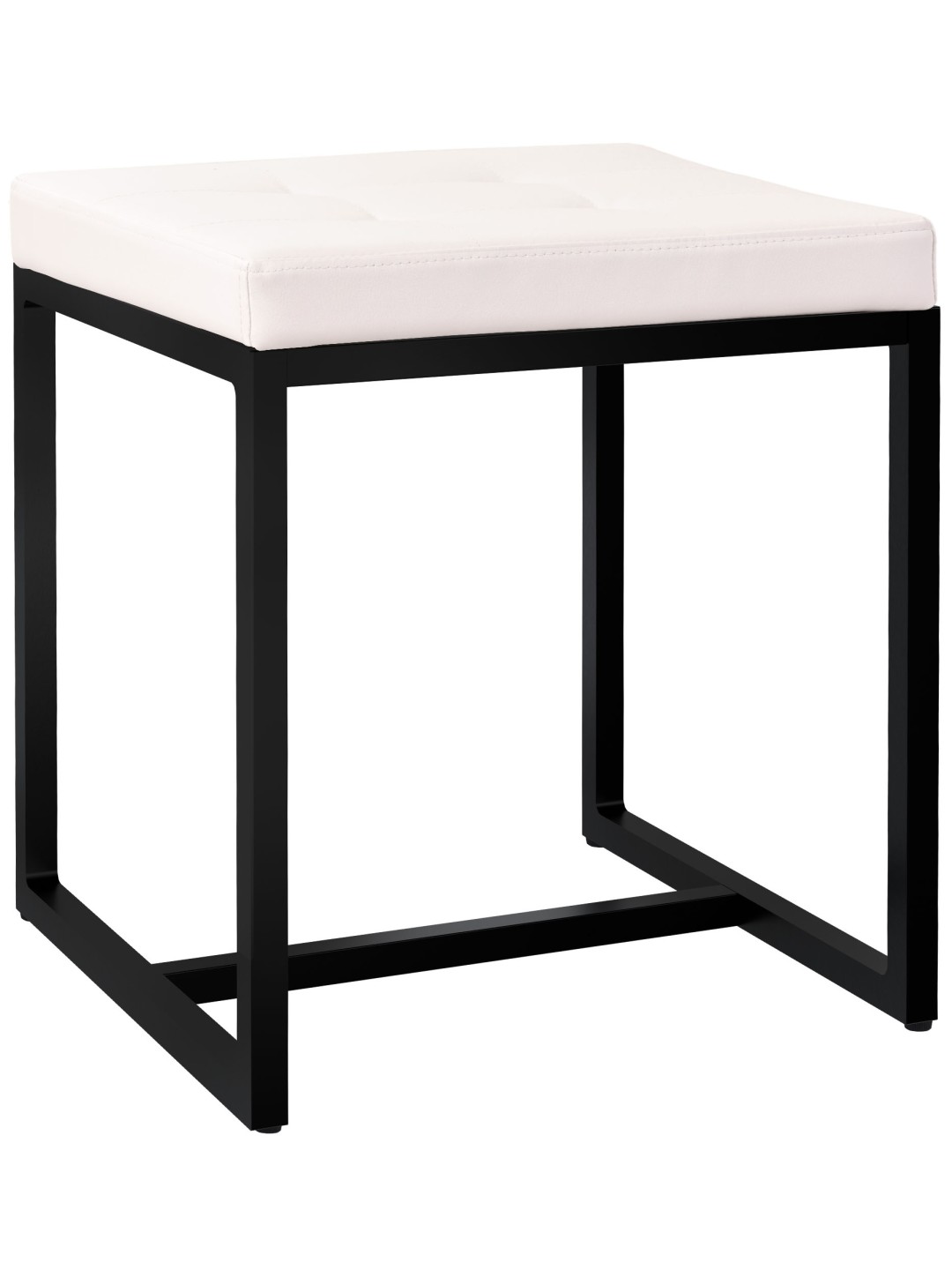 Tabouret Barci B simili cuir, crème