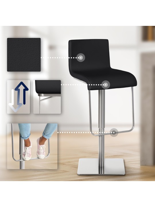 Tabouret de bar Limon E, noir