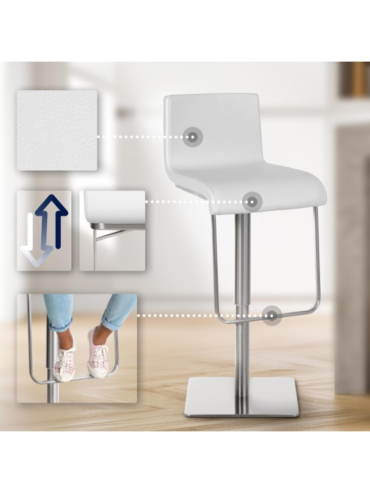 Tabouret de bar Limon E, blanc