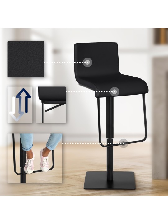 Tabouret de bar Limon B, noir