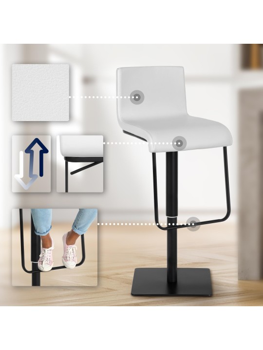 Tabouret de bar Limon B, blanc