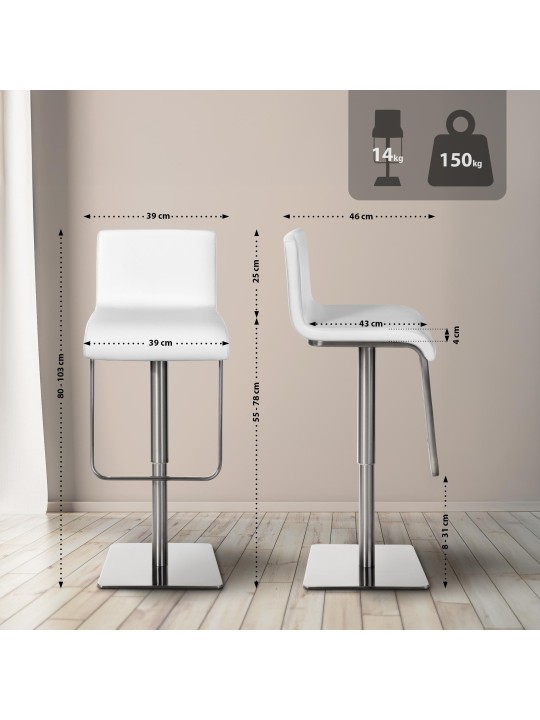 Tabouret de bar Limon E, blanc