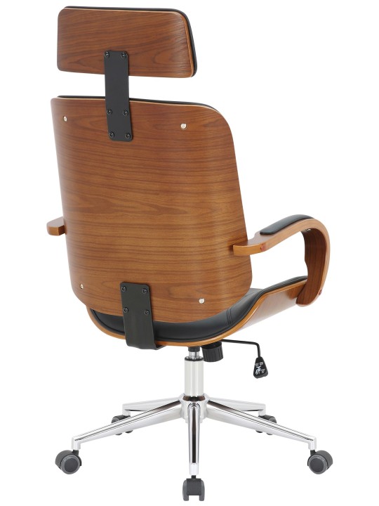 Chaise de bureau Dayton, noyer/noir