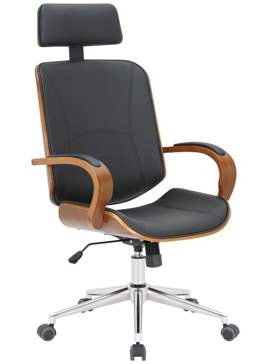 Chaise de bureau Dayton, noyer/noir