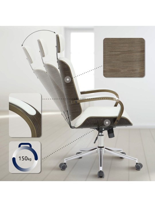 Chaise de bureau Dayton gris, blanc/gris