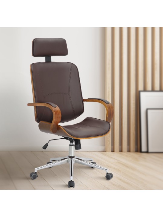 Chaise de bureau Dayton, noyer/brun