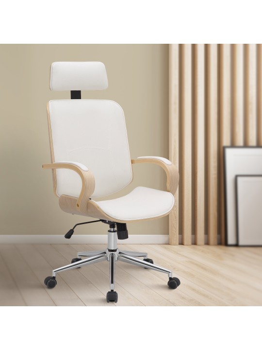 Chaise de bureau Dayton, naturel/blanc Chaise de bureau Dayton, naturel/blanc