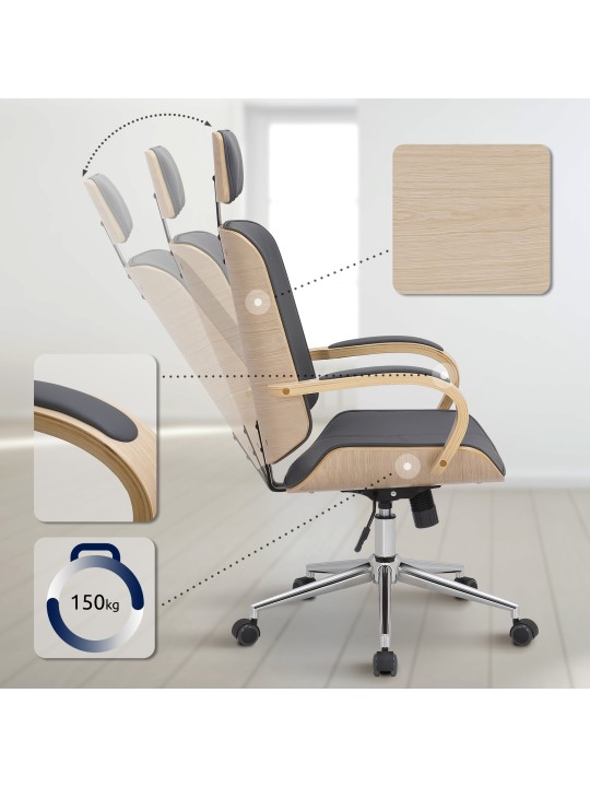 Chaise de bureau Dayton, natura/grau Chaise de bureau Dayton, natura/grau