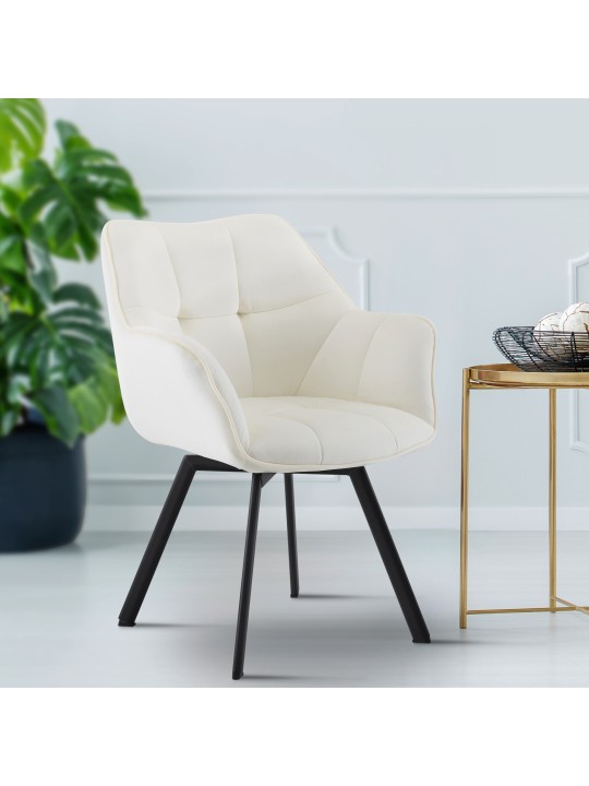 Chaise de salle à manger Jordi velours, crème Chaise de salle à manger Jordi velours, crème