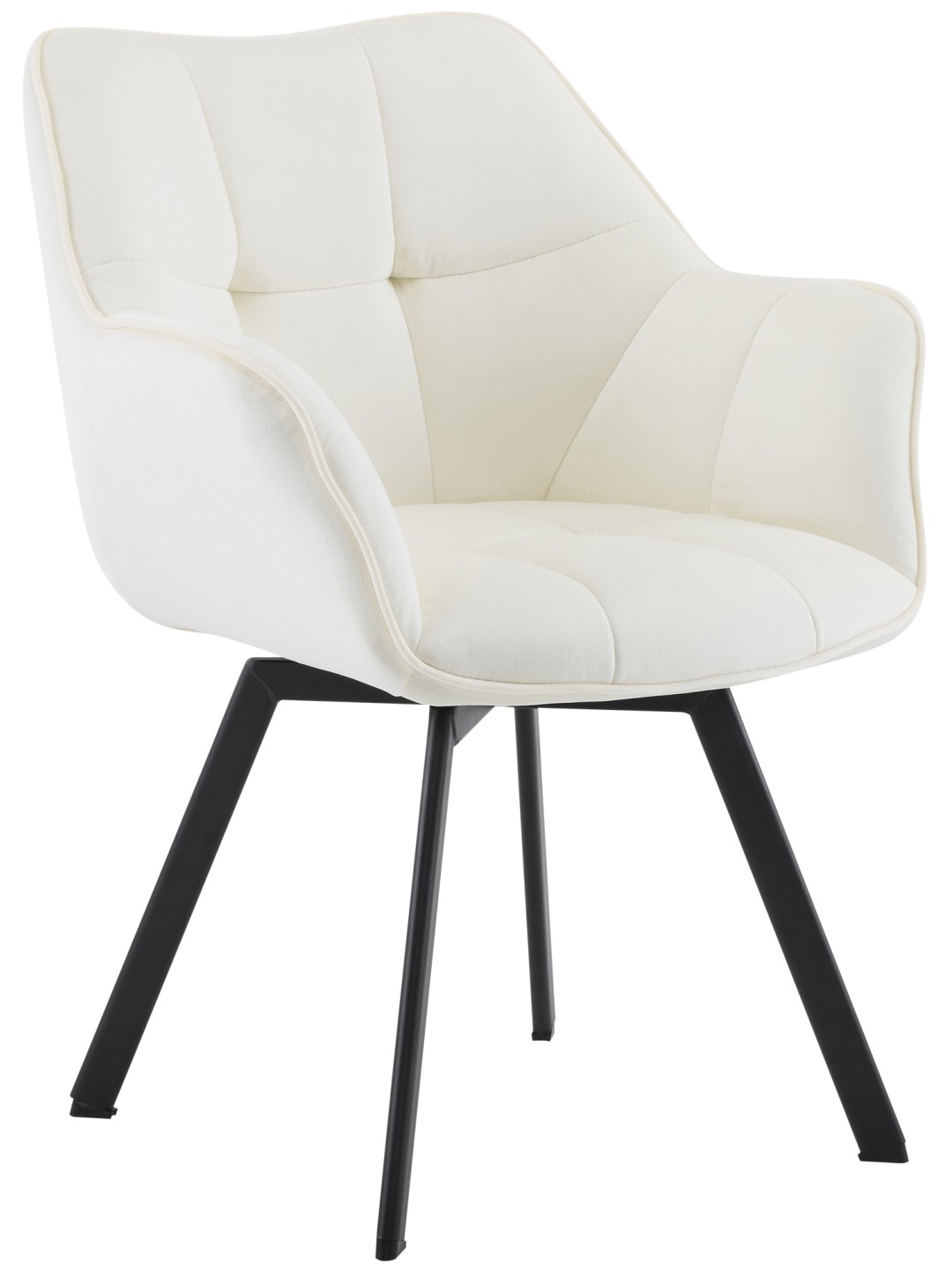 Chaise de salle à manger Jordi velours, crème