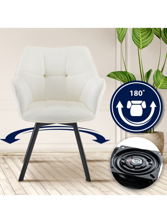 Chaise de salle à manger Jordi velours, crème Chaise de salle à manger Jordi velours, crème