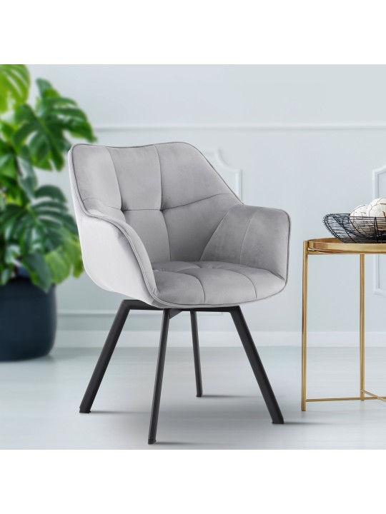 Chaise de salle à manger Jordi velours, gris foncé Chaise de salle à manger Jordi velours, gris foncé