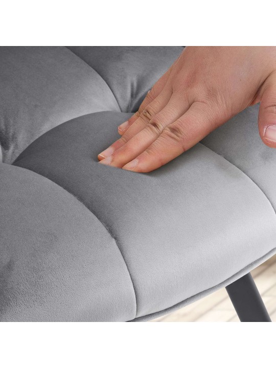 Chaise de salle à manger Jordi velours, gris foncé Chaise de salle à manger Jordi velours, gris foncé