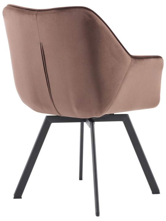 Chaise de salle à manger Jordi velours, brun