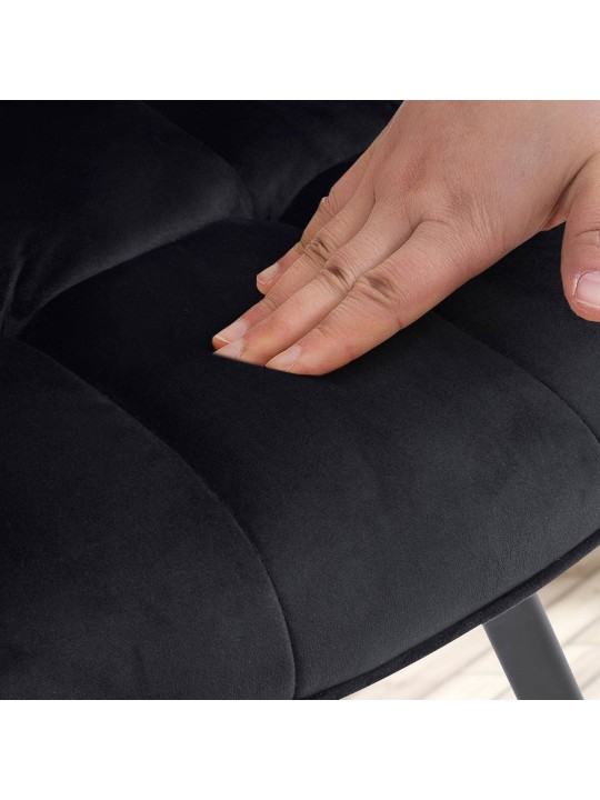 Chaise de salle à manger Jordi velours, noir Chaise de salle à manger Jordi velours, noir