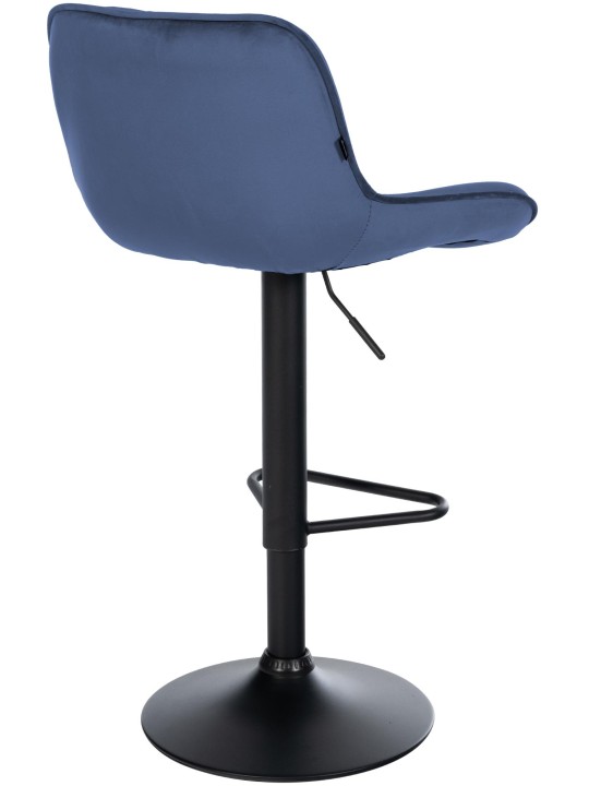 Tabouret de bar Kasson velours, bleu