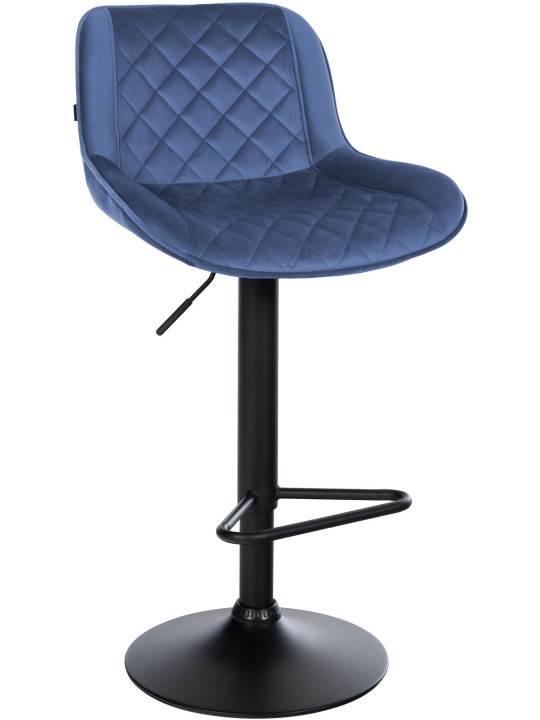 Tabouret de bar Kasson velours, bleu