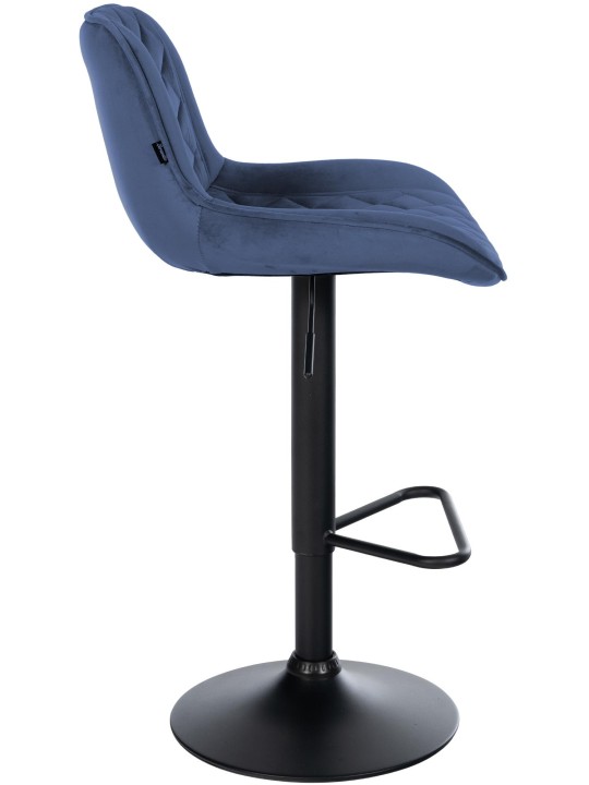 Tabouret de bar Kasson velours, bleu