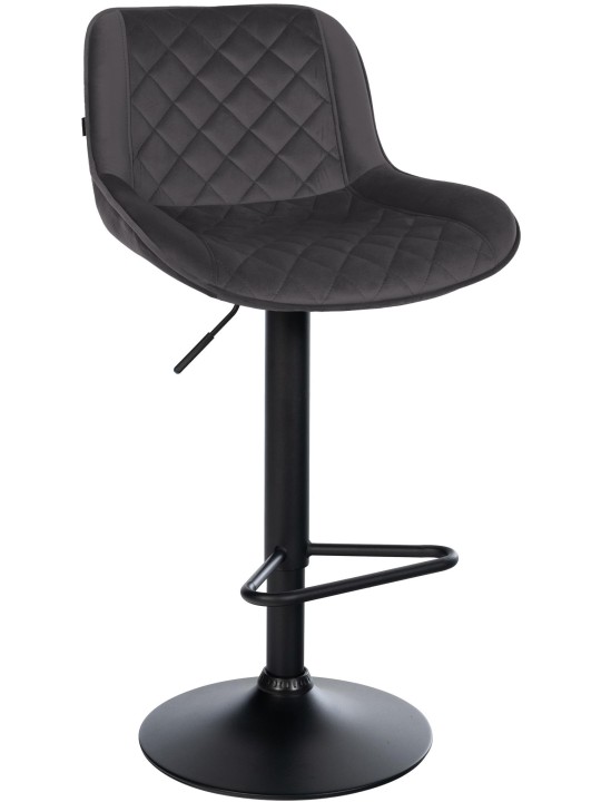 Tabouret de bar Kasson velours, noir Tabouret de bar Kasson velours, noir
