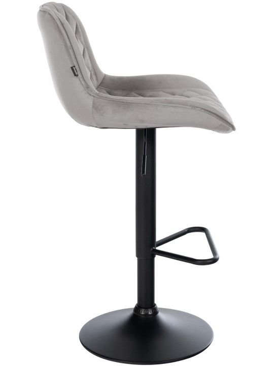 Tabouret de bar Kasson velours, gris
