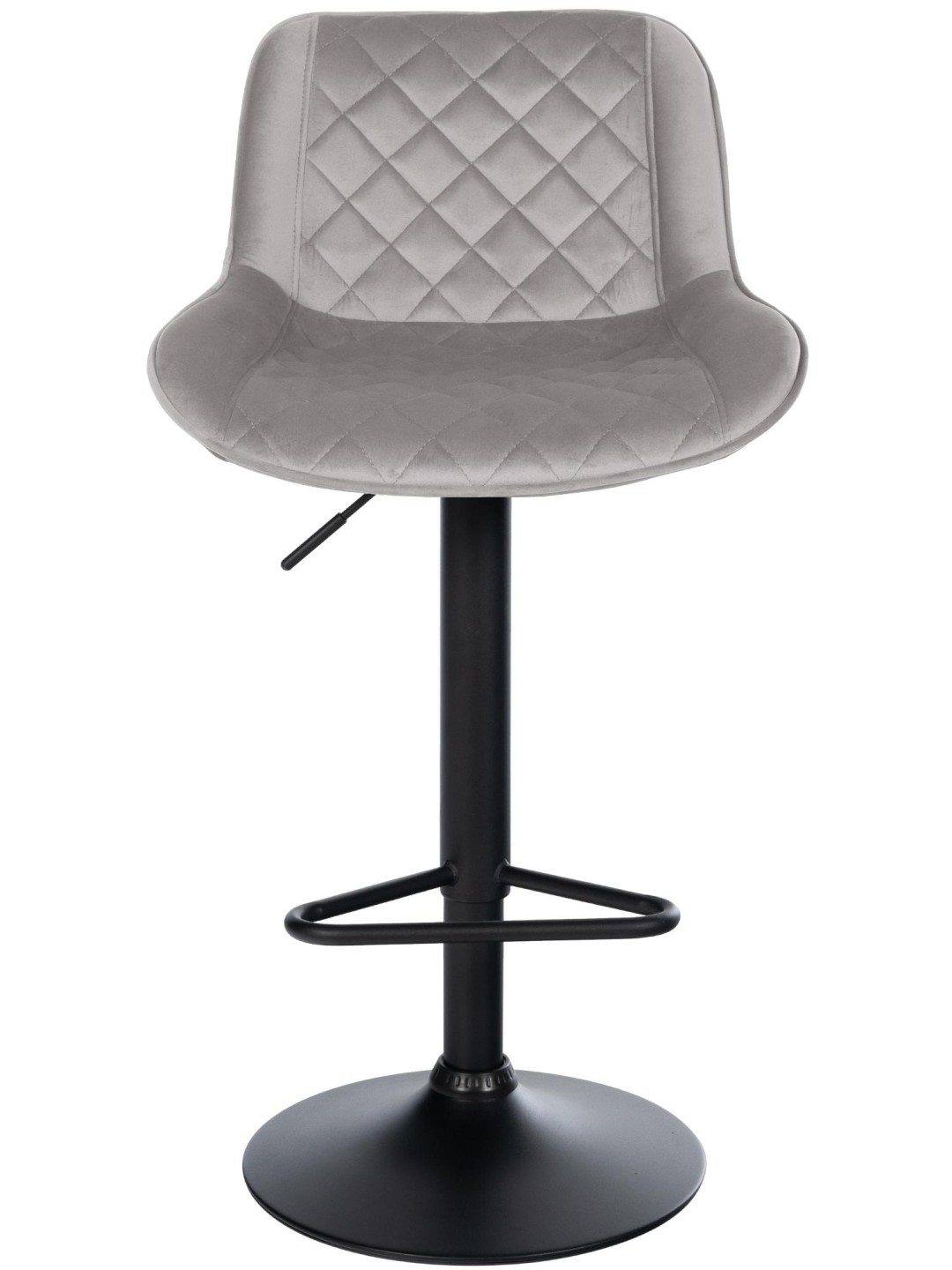 Tabouret de bar Kasson velours, gris